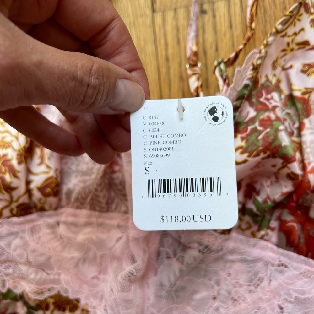 NEW Free People Right Now Midi Slip Dress Pink Blush Combo OB1402081 Small NWT - Picture 6 of 8